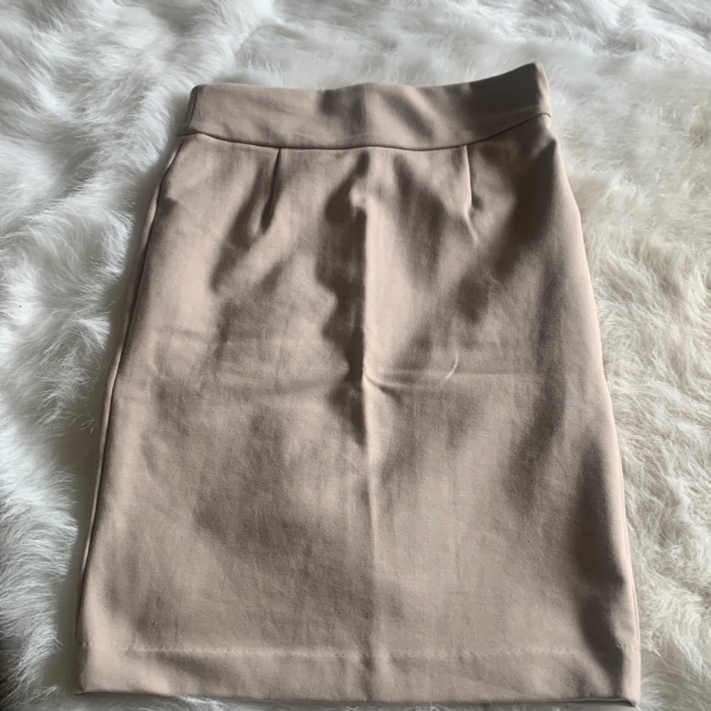 Premier Studio knee length tan skirt